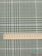 S0047 Вареный (стираный) хлопок с эффектом крэш «Крупная клетка на зеленом с широкими полосами»