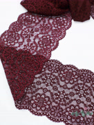 KB0023 Кружево-стрейч цвет Винный, шир.18,5 см