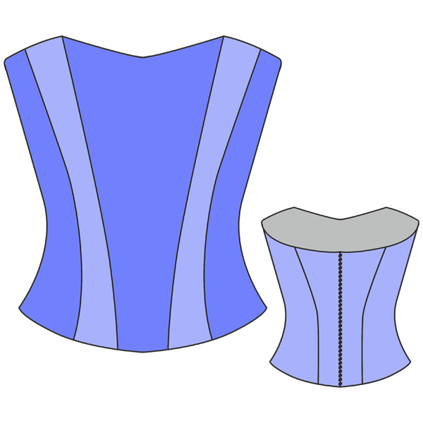 Форма классического корсета для использования самостоятельно или с платьем