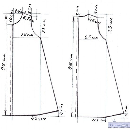 Строим выкройку сарафана для беременных