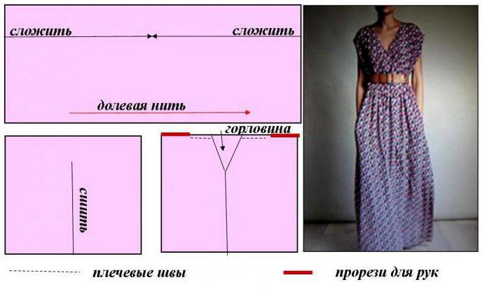 Греческое платье со швом спереди
